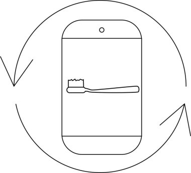 Diş fırçasını gösteren bir akıllı telefon uygulaması simgesi, diş hijyeni takibi ve fırçalama için hatırlatıcılar öneriyor.