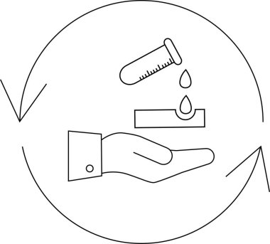 Kimyasal bir yanık tehlikesini tasvir eden aşındırıcı madde ikonu, tehlikeli maddelerin kullanımına yönelik güvenlik uyarıları ve tedbirleri simgeliyor.