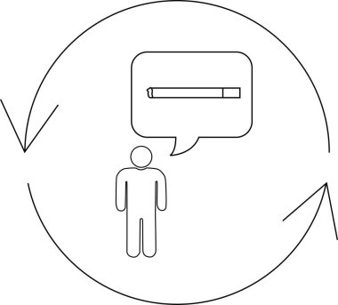 Bir döngünün içindeki bir kişi sigara içmeyi, bağımlılığı ve bırakmanın zorluğunu temsil etmeyi düşünüyor..