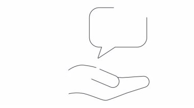 Düşünce baloncuğunun içinde beyin tutan bir elin basit bir çizimi beyin fırtınasını ve fikirleri temsil ediyor..