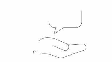 Konuşma balonunda yunus olan bir el ikonu, deniz koruma alanını ve yunusların ve onların okyanus yaşam alanlarını sembolize ediyor..