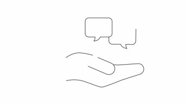 Para içeren, maddi yardımı temsil eden ya da para veren bir konuşma balonuyla basit bir el çizimi..