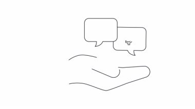 Düşen grafiği ve dolar işareti olan konuşma baloncuklarını tutan bir el, mali kaybı ve ekonomik krizi simgeliyor..