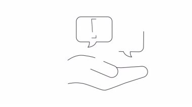 Dolar işareti ve ünlem işareti tutan bir el, mali risk ve uyarıları temsil ediyor. Basit çizgi çizimi.