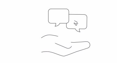 İçinde internet sitesi ve dolar işareti olan el ele tutuşan bir konuşma baloncuğu resmi..