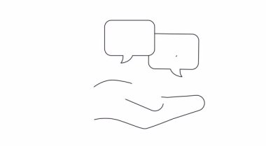 Satılık içki sunan bir elin canlandırılmış taslak simgesi, ticareti ve tüketimi simgeliyor..