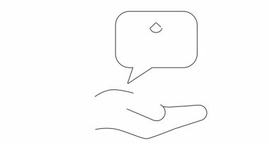 Askıdaki tişörte uzanan, moda, alışveriş ya da kıyafet seçimini sembolize eden minimalist bir sanat animasyonu..