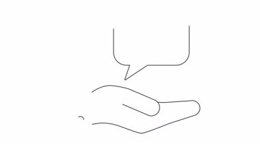 Basit bir animasyon domuz kumbarası ikonunu tutan bir eli gösteriyor. Tasarruf ve finansal planlamayı temsil ediyor..