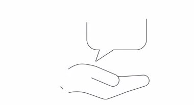 Konuşma balonunda güvenlik kamerası sunan bir el koruma ve gözetlemeyi sembolize ediyor. Güvenlik, teknoloji ve güvenlik temaları için ideal.