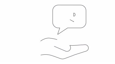 Konuşma balonunda sessiz bir hoparlör ikonu tarafından temsil edilen bir el sessizliği. Sessiz bölgeler, saygı ve iletişim kavramı.