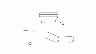 Kredi kartı ve uyarı zilinin yer aldığı bir finansal alarm ikonunun basit bir animasyonu. Mali veya bankacılık ile ilgili içerik için uygun.