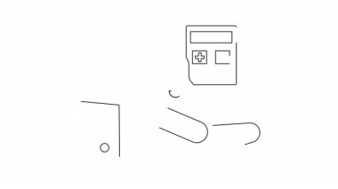 Bildirim zili ve hesap makinesi tutan bir elin basit bir animasyonu, finansal uyarıları ve hatırlatıcıları sembolize ediyor. Finans ve iş içeriği için mükemmel.