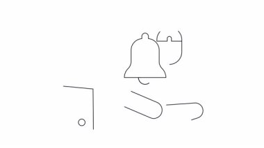 Bir el, bir çan ve fare simgesini tutuyor, uyarıları ve teknolojiyi sembolize ediyor. Dijital uyarıları ve kullanıcı etkileşimini göstermek için mükemmel.