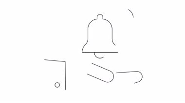 Bir el bir çan ve kullanıcı simgesini tutar, bilgilendirme yönetimi ve kullanıcı bağlılığını temsil eder. Çeşitli uygulamalar için temiz, minimalist tasarım.