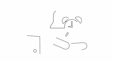 Çan ve saati tutan bir elin basit bir animasyonu hatırlatıcıları ve zaman yönetimini temsil ediyor..