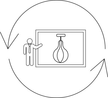 A businessman presents a punching bag, symbolizing strategy, innovation, and resilience in a business context. The image represents overcoming challenges and adapting to change.