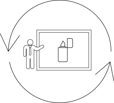 A presentation on fire safety and prevention is being given, featuring an image of a lighter with a flame.