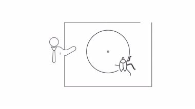 Hata ayıklamanın, bir kişi, saat ve böceğin sembolik bir temsili, yazılım geliştirme sorunlarını göstermek için ideal.