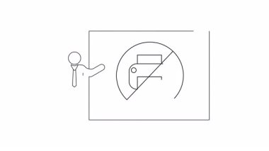 Baskı levhası olmayan bir iş sunumu. Sunumlar ve iş toplantıları için basit çizgi çizimi.