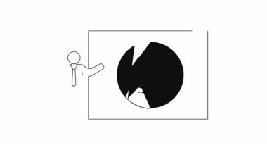 Ekranda bir yığın kitap sunan bir kişinin basit bir canlandırması, eğitim veya iş içeriği için mükemmel.