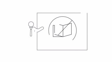 Bir kişinin kitap ikonunu sunuşunu gösteren bir sunum slaytı, okuma ve okur yazarlığa odaklandığını gösteriyor. Eğitici içerik için ideal.