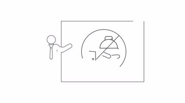 Gıda dağıtım hizmeti üzerine bir sunum görsel bir yardımla tasvir edilir, konsepti ve sunumunu gösterir.