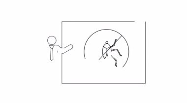 Haşere kontrolünü tartışan basit bir sunucu çizimi, eğitim veya iş içeriği için ideal.