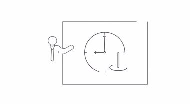 Zaman yönetimi üzerine basit bir çizgi çizimi, verimlilik ve zamanlama kavramlarını resmetmek için mükemmel.