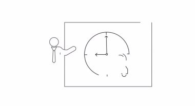 Zaman yönetimi kavramlarını ekranda saat ve teslimat kamyonu illüstrasyonuyla açıklayan bir sunum.