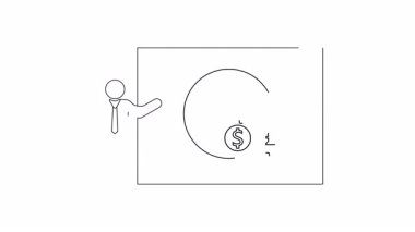 Zaman kavramının para, saat, para sembolleri ve sunucu içerdiğini gösteren basit bir çizim..