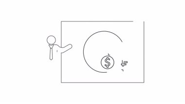 Döviz kuruyla ilgili bir sunumun basit bir çizimi ve zaman kavramı paradır..