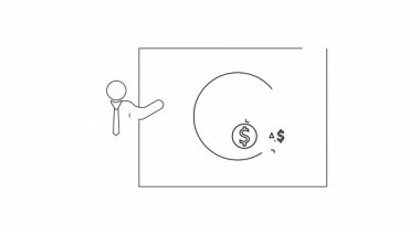 Zaman ve para arasındaki ilişkiyi gösteren bir sunum, iş stratejisi ve finansal planlama için ideal.