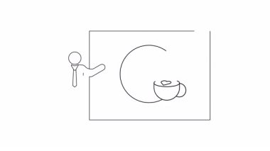 Saati ve kahve fincanını gösteren basit bir sunucu çizimi, zaman yönetimini ve kavramları gösteriyor..