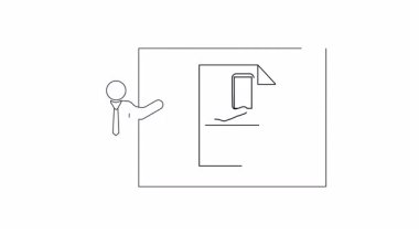 Bir iş görüşmesi sırasında ekranda mobil bir uygulamanın sunumu, teknoloji ve yenilik sergileniyor.