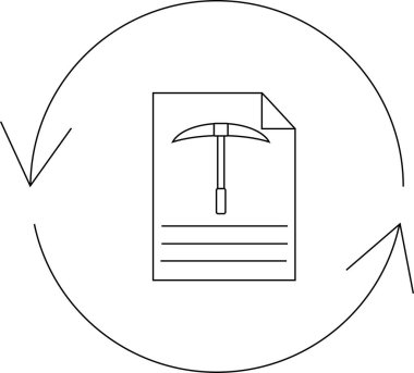 Tazeleme sembollü veri madencilik süreci simgesi, veri analizi ve çıkarmayı temsil ediyor. Tekrarlayıcı veri keşfi ve bilgi keşiflerini sembolize eder.