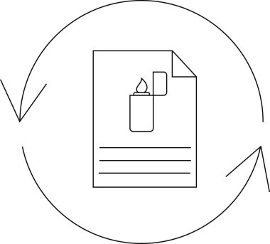 Daha hafif bir simgeye sahip bir belge dairesel bir okla çevrelenmiş olup, ateşle ilgili belge tazelenmesini veya güncellenmesini önerir.