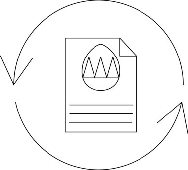 Paskalya yumurtası belgesinin yenilenmesi, kutlanması ve bayram geleneklerinin döngüsel doğasını temsil eden sembolik bir tasviri..