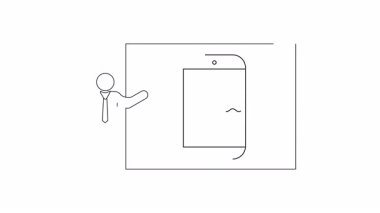 İçinde bir mesaj olan bir şişenin sunulduğu mobil uygulama konsepti, takım elbiseli bir kişi tarafından sunuluyor..