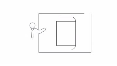 Bir ekranda mobil uygulama arayüzü tasarımı sunan bir kişinin taslağı, uygulama geliştirme için modern ve minimalist bir yaklaşım sergiliyor.