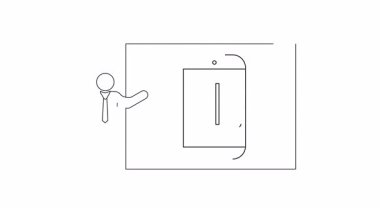 Bir bayrak ikonu içeren mobil uygulama tasarımının basit bir sunumu, iş veya teknoloji kavramları için idealdir.