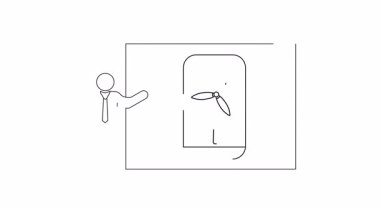 Rüzgâr enerjisi, temiz enerji çözümleri ve bunların sürdürülebilir bir gelecek için faydalarını gösteren bir sunum. Özet çizim biçimi.