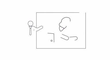 Bir kruvasanın yer aldığı bir iş sunumu, gıda endüstrisini sembolize ediyor, strateji ve piyasa analizine odaklanıyor. İş ve mutfak içeriği için ideal.