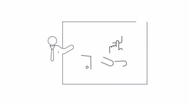 Sunum sırasında ekrandaki bir simgeyi gösteren basit bir animasyon. Çeşitli iş ve eğitim amaçları için temiz ve modern tasarım.