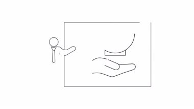 Bağış konseptini sunan bir kişinin basit bir tasviri..