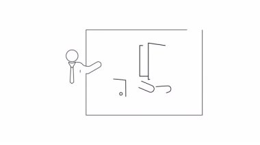 Bir kişinin kapıyı açan bir elle sembolize edilen bir fırsat sunumu, potansiyel ve başarı öneriyor.