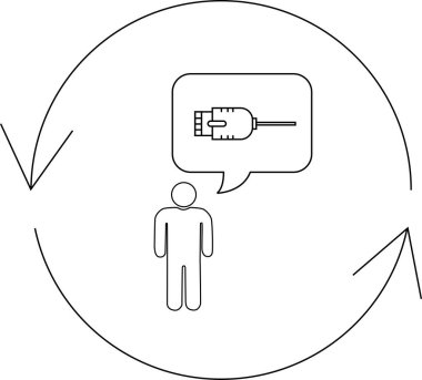Bir kişi, bir ağ ortamında bağlantı ve veri akışını sembolize eden dairesel bir süreçle çevrili bir ağ bağlantısı hakkında düşünüyor..