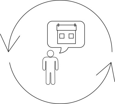 Bir kişi evini düşünüyor, dairesel bir süreçle çevrili, bir düşünce ya da eylemler döngüsü öneriyor barınma ile ilgili.