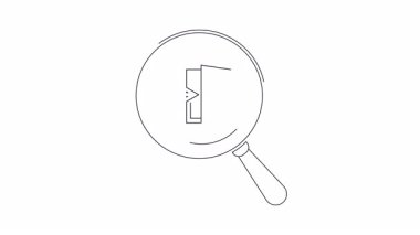 Bir büyüteç, reddedilmiş bir ikona odaklanır. Bu animasyon kısıtlı erişim ve güvenlik tedbirlerini sembolize eder.