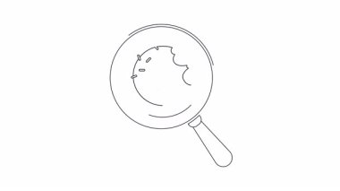 Büyüteç altındaki bir çöreğin kavramsal görüntüsü, içinde diyet seçimlerini ve sağlıksız yiyeceklerin incelenmesini simgeleyen bir çizgi var..