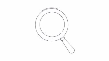 Animasyon hukuk arama ikonu. Hukuki soruşturmayı, adaleti ve gerçeği takip etmeyi sembolize eder. Yasal içerik, eğitim videoları ve sunumlar için ideal.